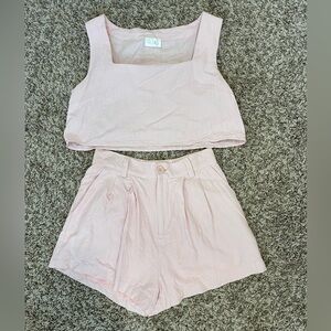 Indie Collection Pink Linen Set